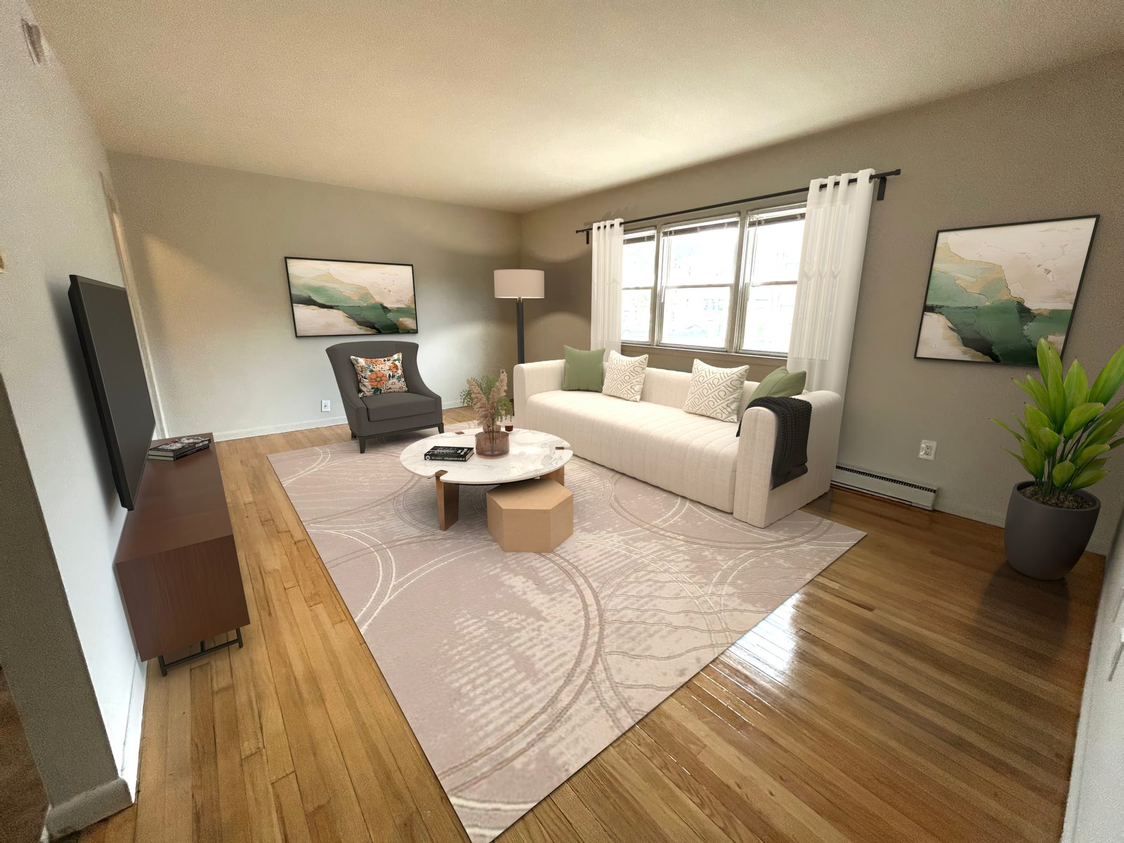 Two-bedroom living room at Black Rock Gardens