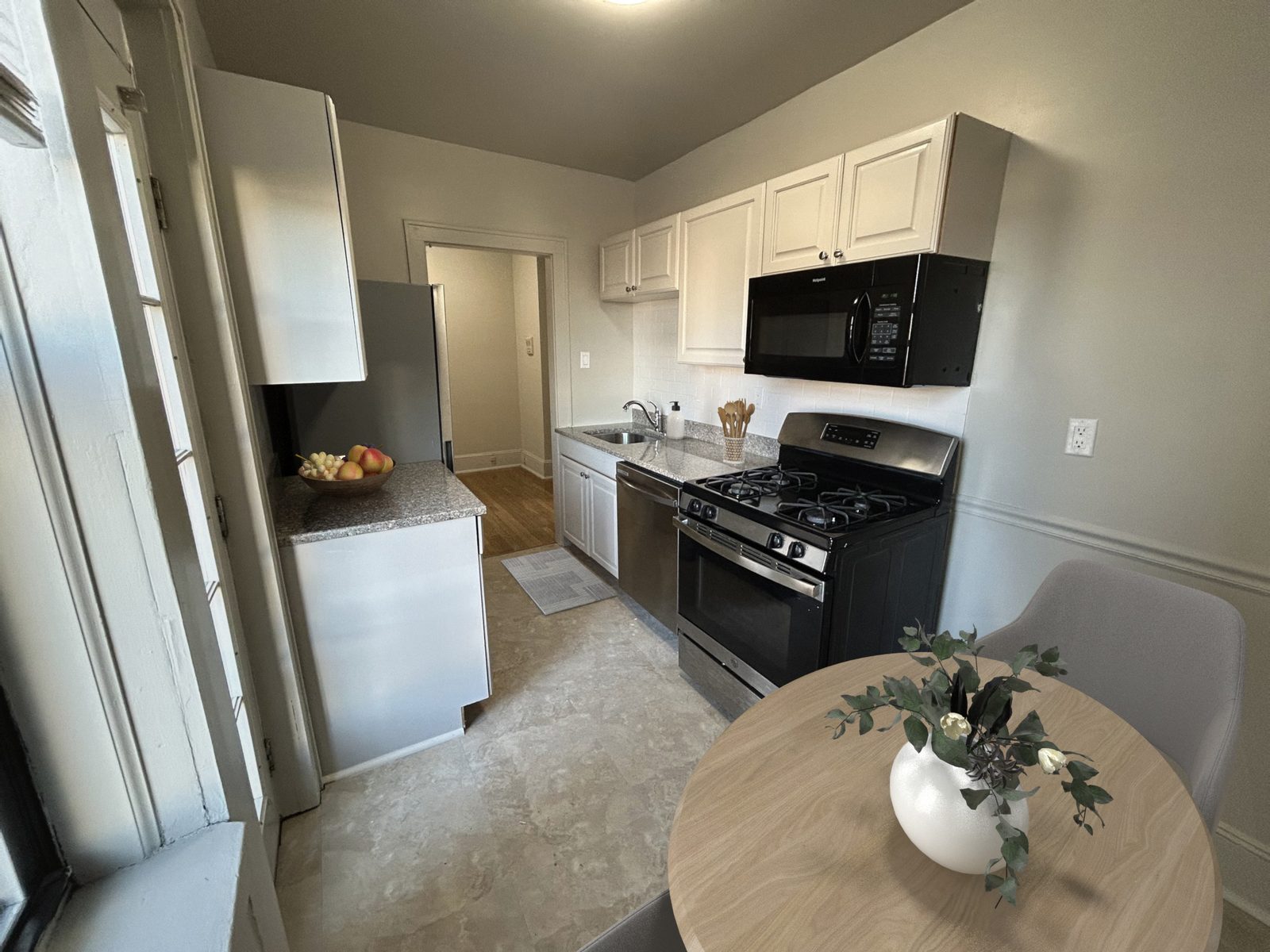 Renovated kitchen at Coleman Apartments