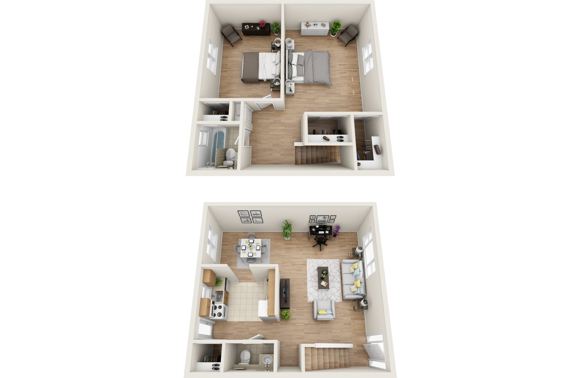 Townhouse with Washer/Dryer floor plan at Colonial Village, Glastonbury, CT