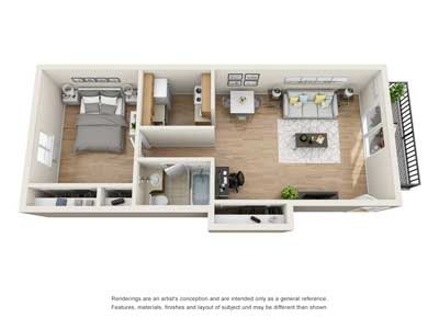 1-Bedroom Floorplan A