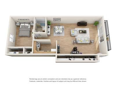 1-Bedroom Floorplan B